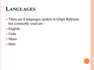 Gilgit Language Pakistan culture & society | PPTX