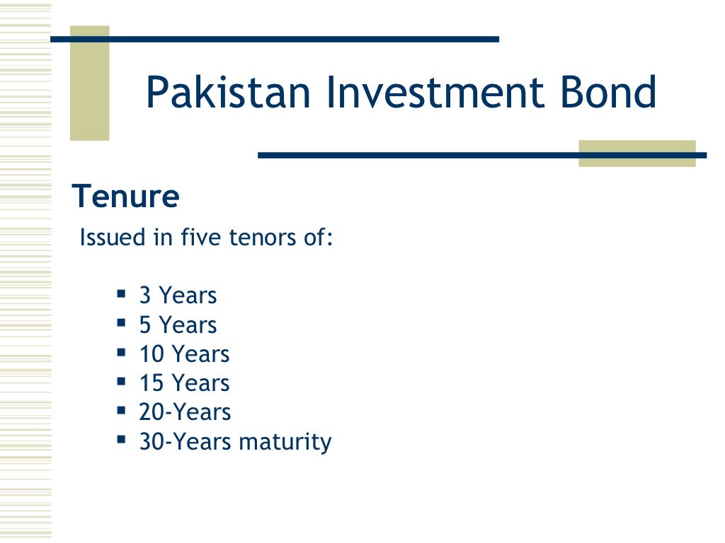 Pakistan Investment Bonds (PIBs)