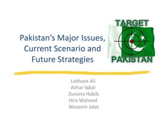 Pakistan’s Major Issues,
Current Scenario and
Future Strategies
Lokhaze Ali
Azhar Iqbal
Zunaira Habib
Hira Waheed
Waseem Jatoi
 