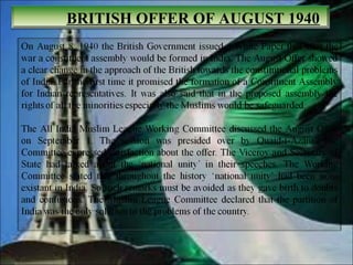 BRITISH OFFER OF AUGUST 1940
 