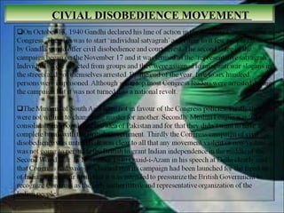 CIVIAL DISOBEDIENCE MOVEMENT
 