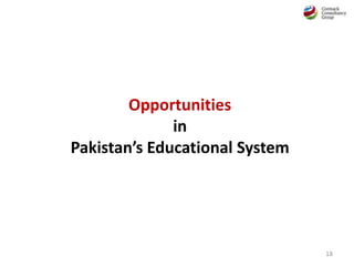Opportunities
in
Pakistan’s Educational System
18
 