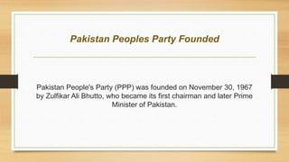 Pakistan peoples party democratic and socialist party- A brief History ...