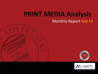 Pakistan print media industry analysis for september 2014