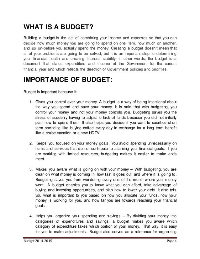 budget summary
