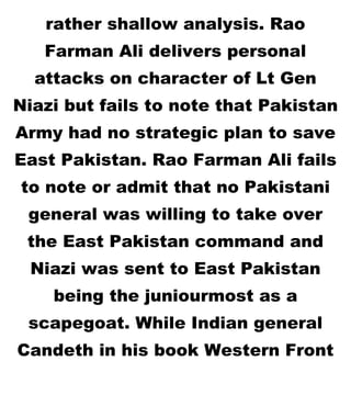 Pakistans foreign secretary in 1971 describes total perceptual failure ...