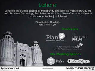 #pakstartupreport © 2014 All Rights Reserved
Lahore
Incubators
Lahore is the cultural capital of the country and also the ...