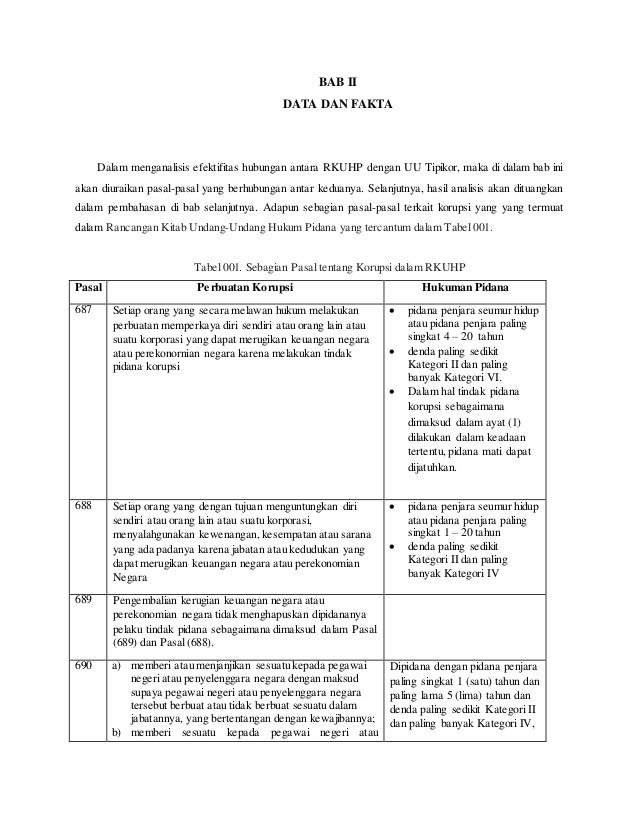 Upaya Penanggulangan Korupsi Jalur Penal Melalui Pembaharuan Rkuhp D