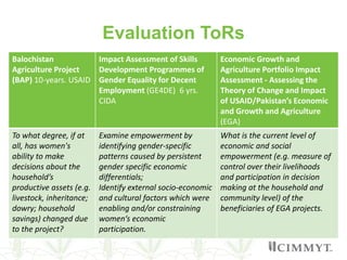 Meta-analysis of the gender outcomes in Pakistan's agricultural evaluations