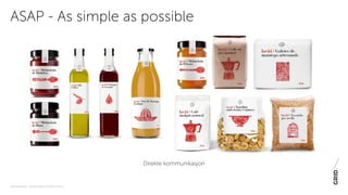 PAKNINGSDESIGN - TRENDER 2016 / 15-06-2015 / SIDE 10
ASAP - As simple as possible
Direkte kommunikasjon
 