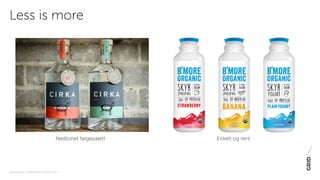 PAKNINGSDESIGN - TRENDER 2016 / 15-06-2015 / SIDE 6
Less is more
Nedtonet fargepalett Enkelt og rent
 