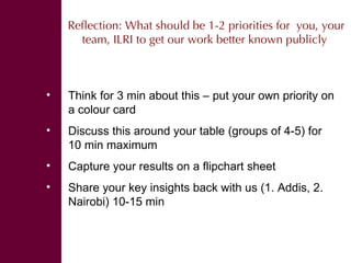 Public awareness: What is it? Why do it? How to do it? 