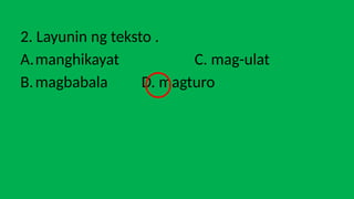 Paksa at Tono Filipino 8 leksyon sa Unang Markahan | PPTX