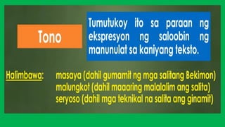Paksa at Tono Filipino 8 leksyon sa Unang Markahan | PPTX