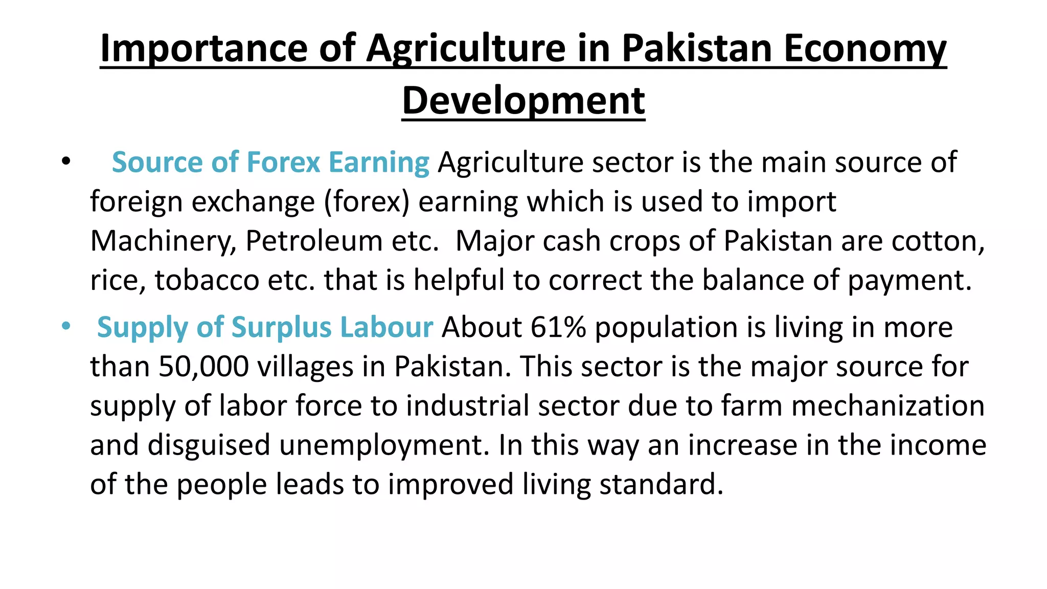 Agriculture Sector of Pakistan | PPTX
