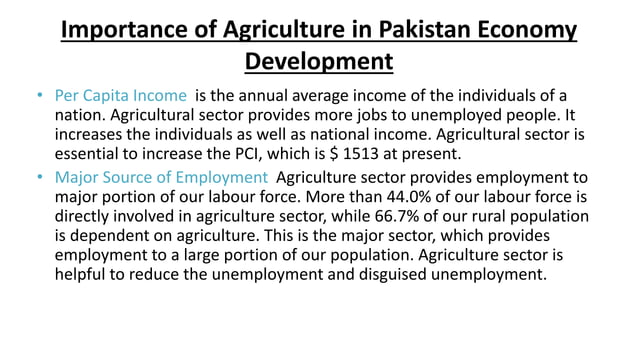 Agriculture Sector of Pakistan | PPTX