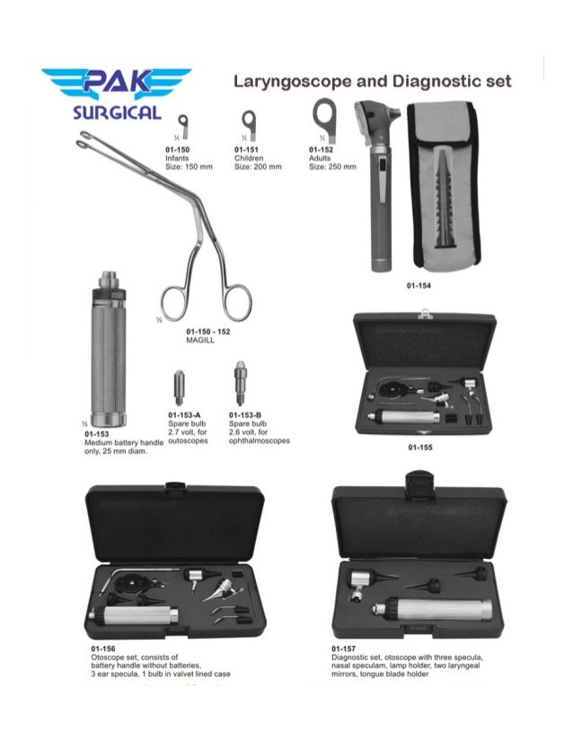 Pak surgical surgical instruments 1 to 25