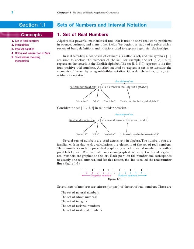 Review Of Basic Algebraic Concept