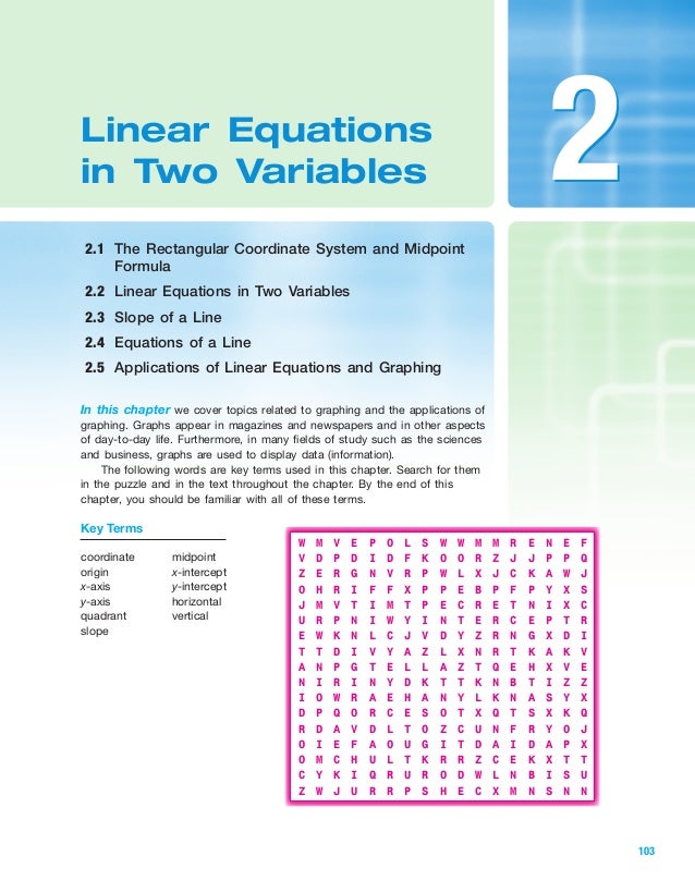 Linear Equations In Two Variables Linear Equations In Two Variables