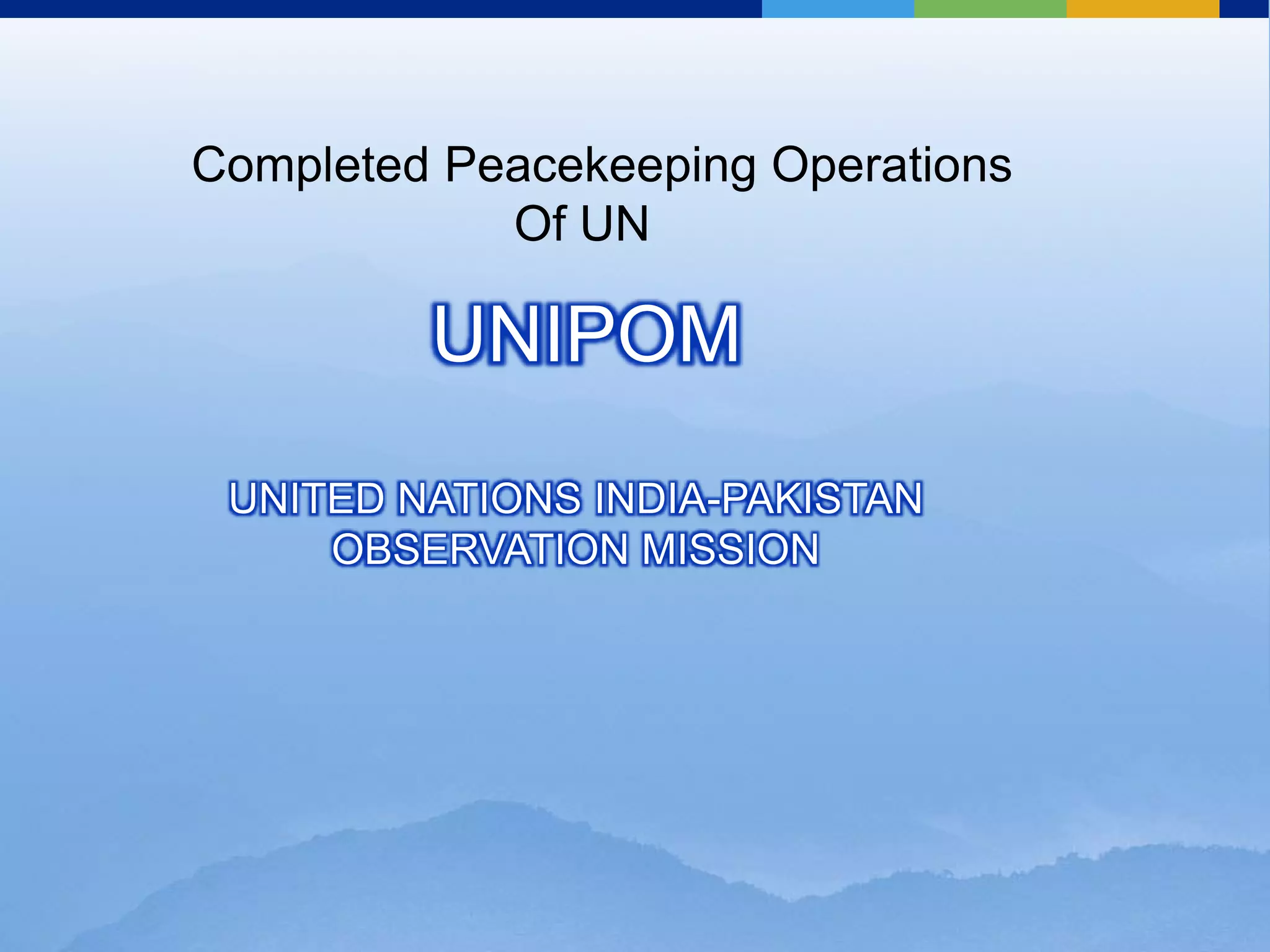    Completed Peacekeeping Operations Of UN 
