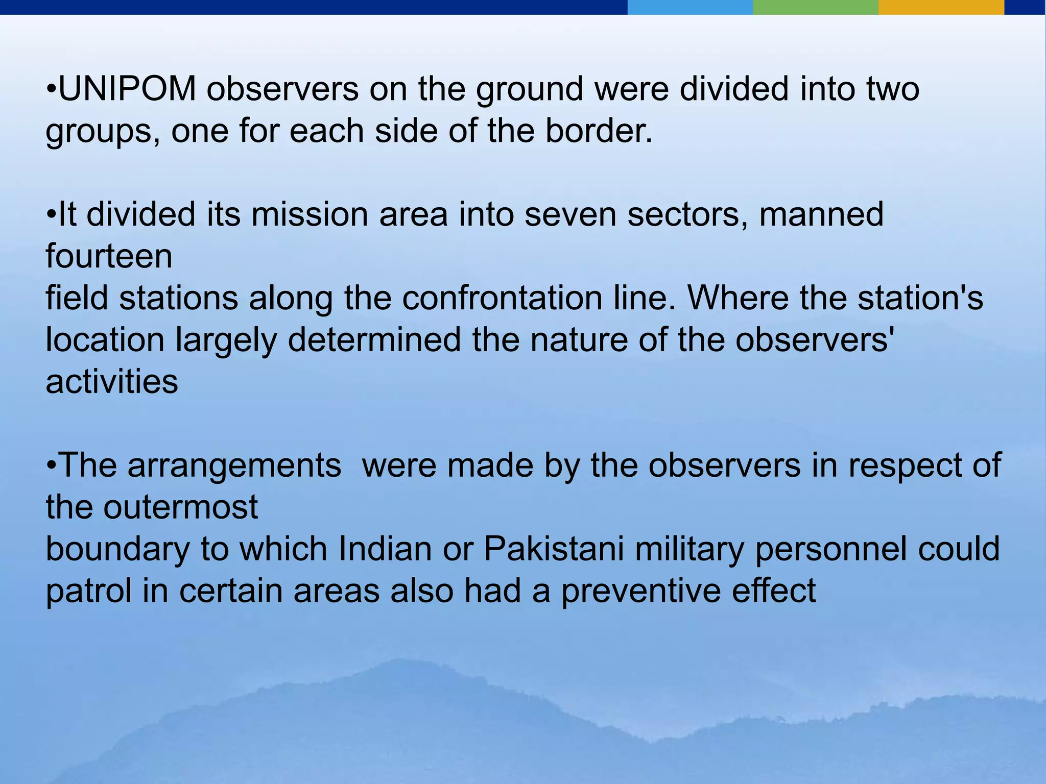 Between October 1947 and January 1949, there were battles in Kashmir between Indian and Pakistani troops: the first India-Pakistan war