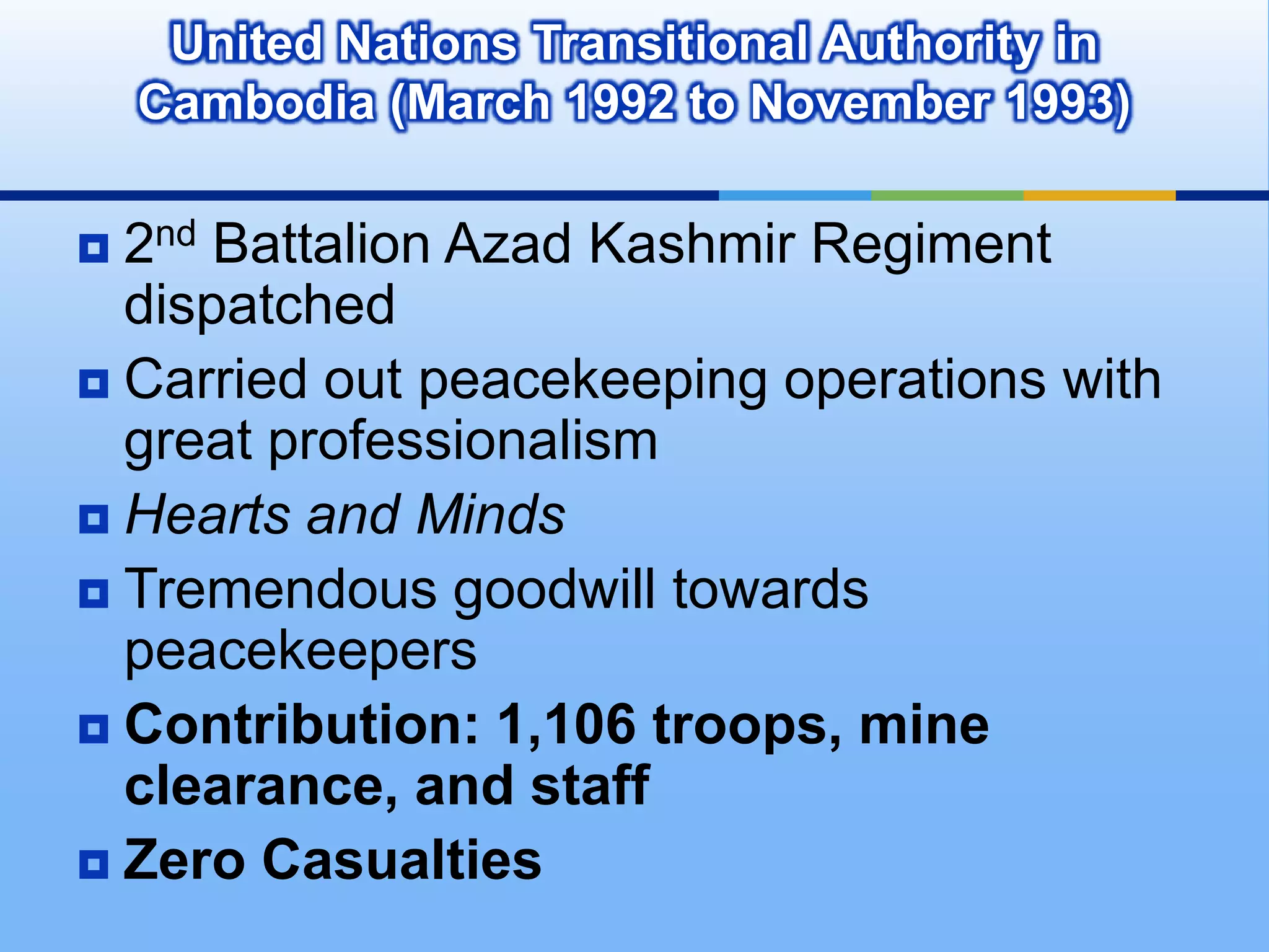 Termination of UNGOMAPDuration of UNGOMAP mandate envisaged in Accord was 20 month after May,1988.UNSC extended the UNGOMAP mandate for two months because return of refugees was not completed.UNGOMAP mandate formally ended on 15th March, 1990.