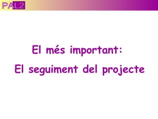 El més important:  El seguiment del projecte PAL2 