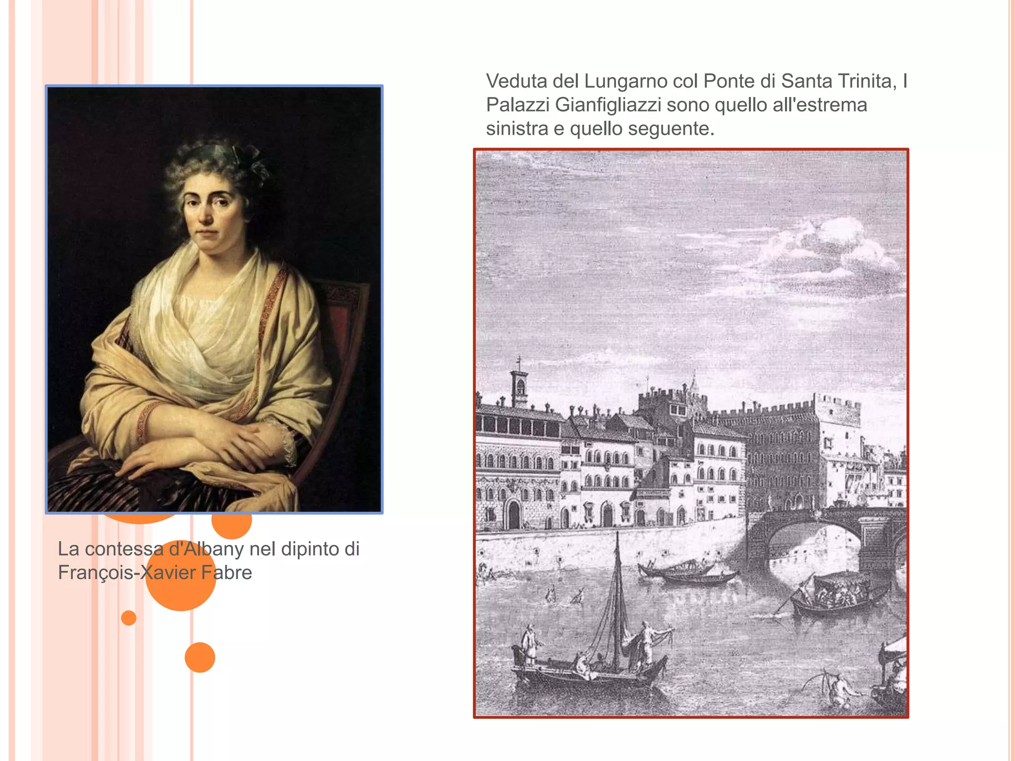 Veduta del Lungarno col Ponte di Santa Trinita, I
                                      Palazzi Gianfigliazzi sono quello all'estrema
                                      sinistra e quello seguente.




La contessa d'Albany nel dipinto di
François-Xavier Fabre
 