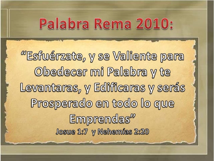 Palabra Rema Promesa 2010