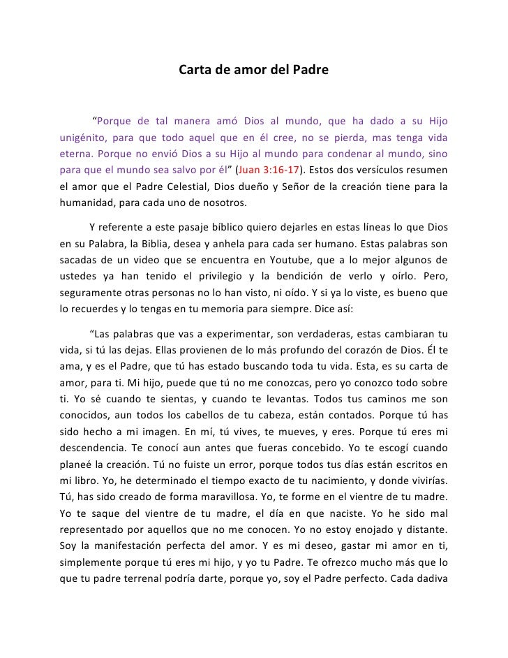 Palabra Rhema Carta De Amor Del Padre