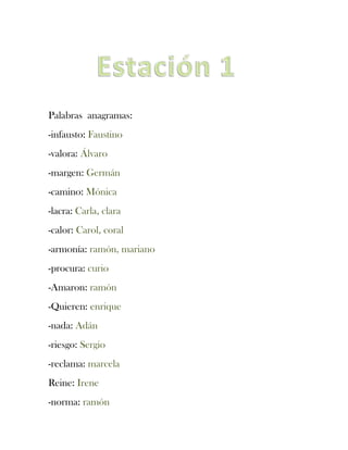 Palabras anagramas | DOCX