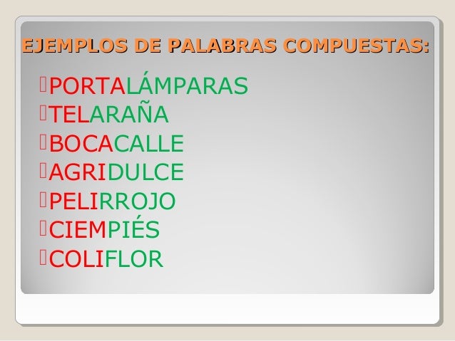 Resultado de imagen de palabras compuestas