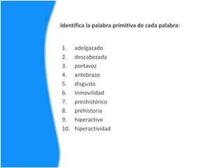 Palabras compuestas y parasinteticas | PPTX