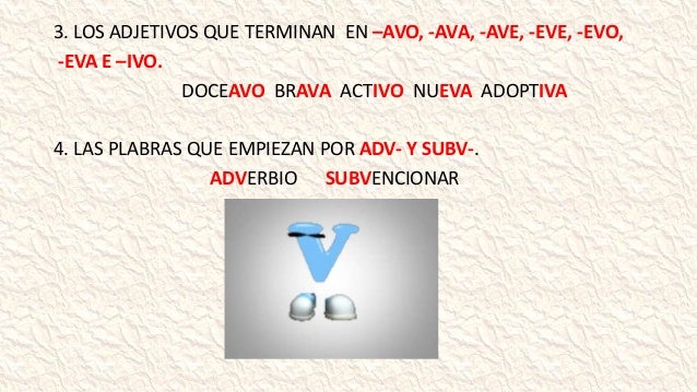 Palabras con v