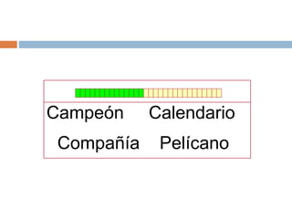 Campeón Calendario
Compañía Pelícano
 