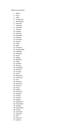 Palabras Para Deletreo