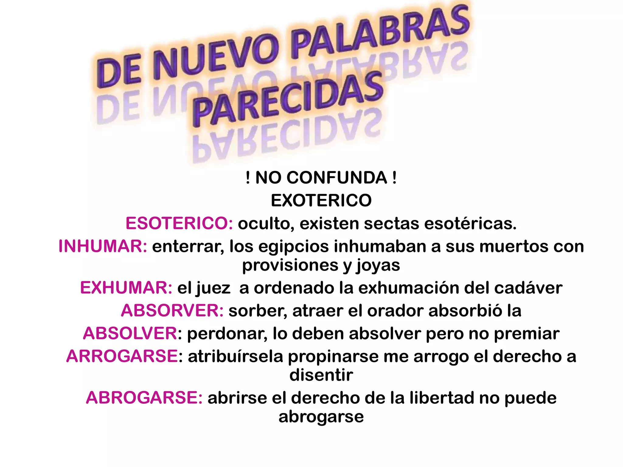 Palabras parecidas | PPTX