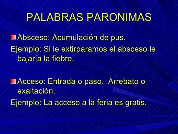 Palabras paronimas nuevo