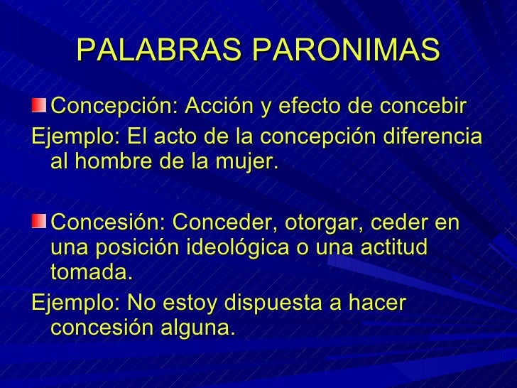 Palabras paronimas nuevo