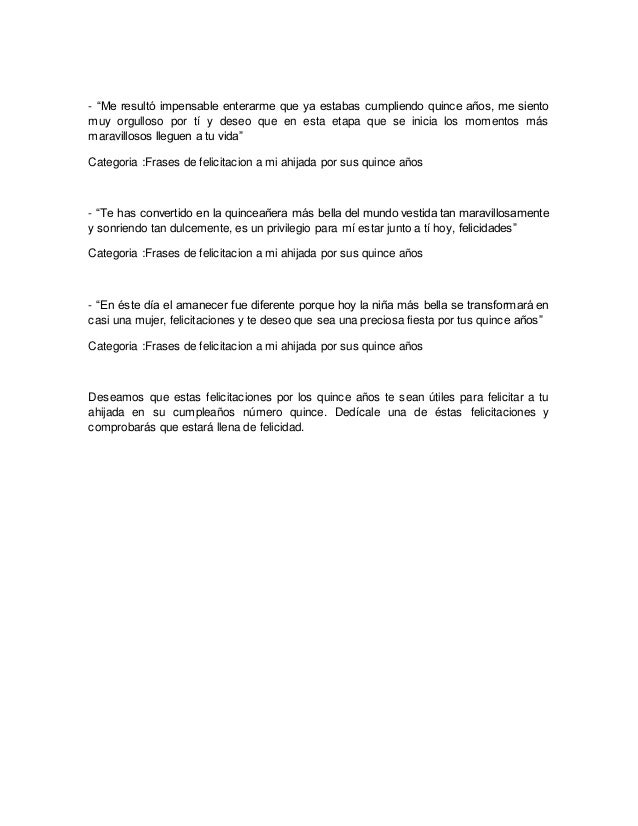 Palabras por 15 años