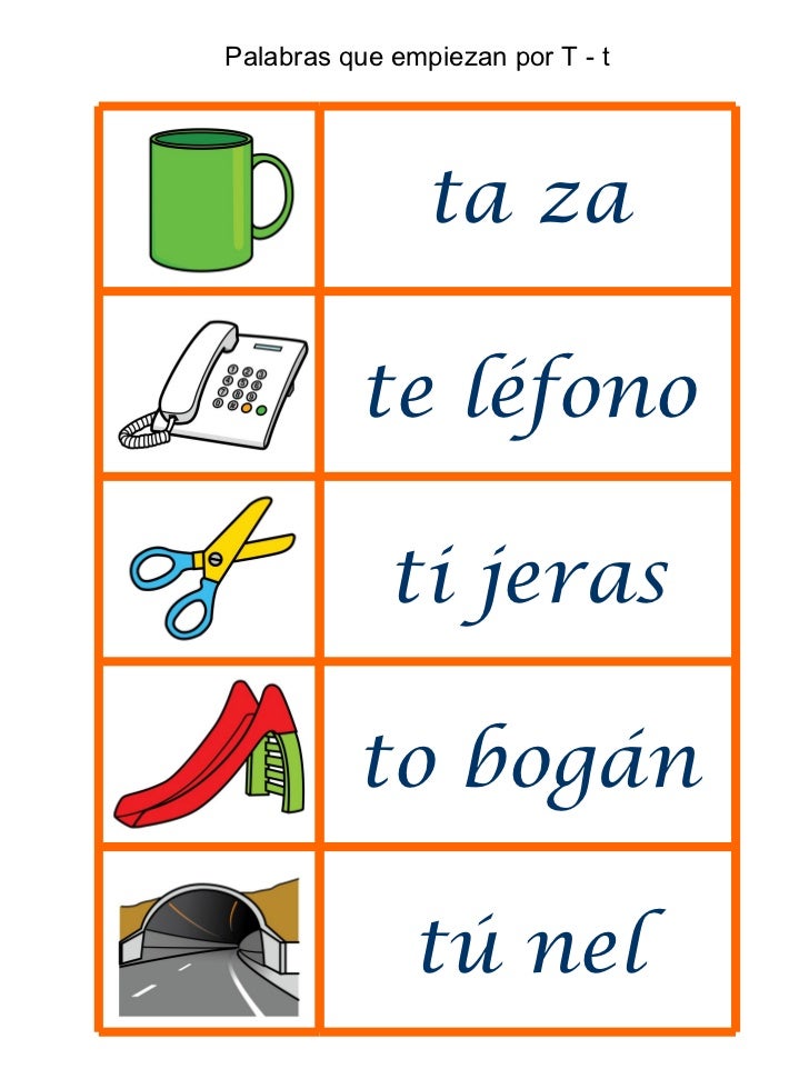 Palabras Que Empiezan Por 5 En Una Hoja Para Loat P T M R Y Otros