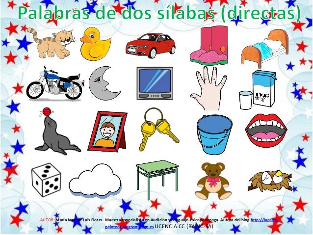 Palabras Sencillas Dos Sílabas