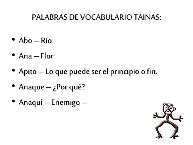 PALABRAS DE VOACBULARIO TAINAS