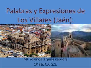 Palabras y Expresiones de
    Los Villares (Jaén).




     Mª Yolanda Arjona cabrera
           1º Bto C.C.S.S.
 