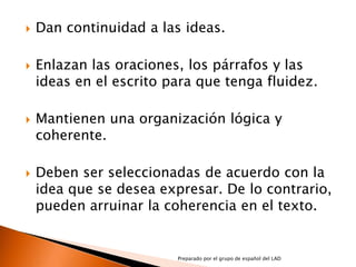 Palabras y frases de transición | PPTX