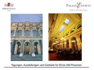Tagungen, Ausstellungen und Cocktails für 50 bis 540 Personen

 