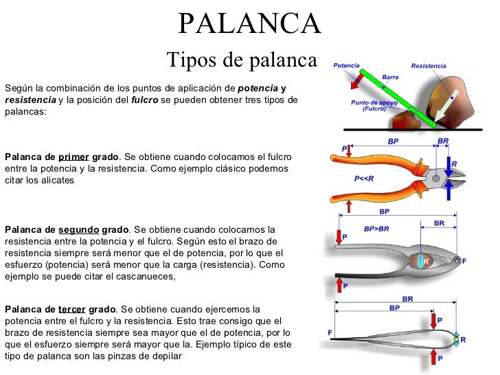 Ejemplos De Palancas De Primer Segundo Y Tercer Genero
