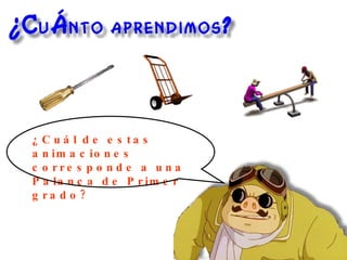 ¿Cuál de estas animaciones corresponde a una Palanca de Primer grado? 