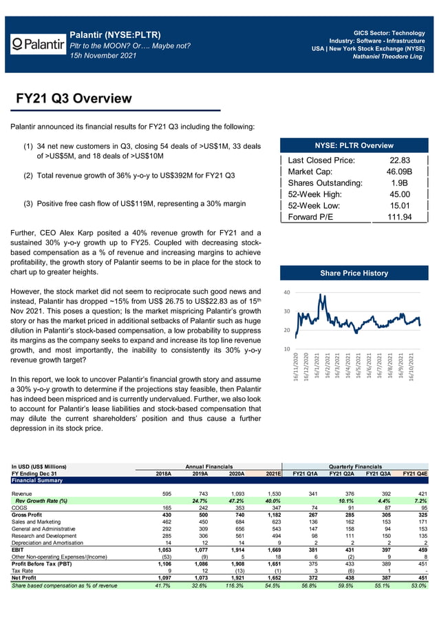 Palantir (NYSEPLTR) Primer Report PDF