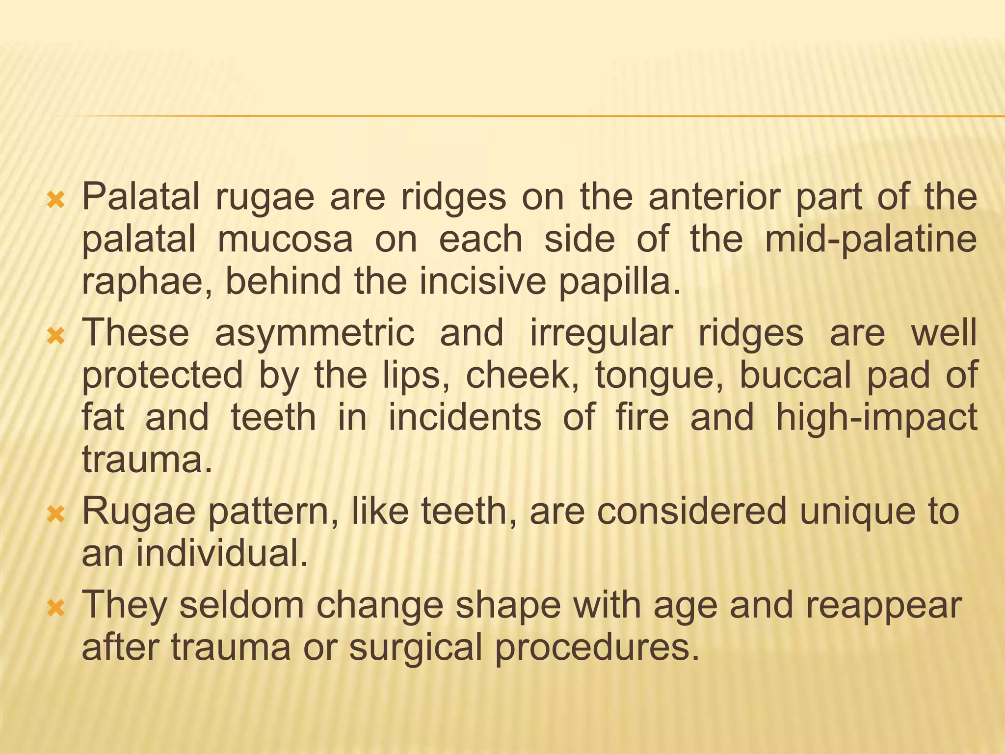 Palatal rugae | PPT